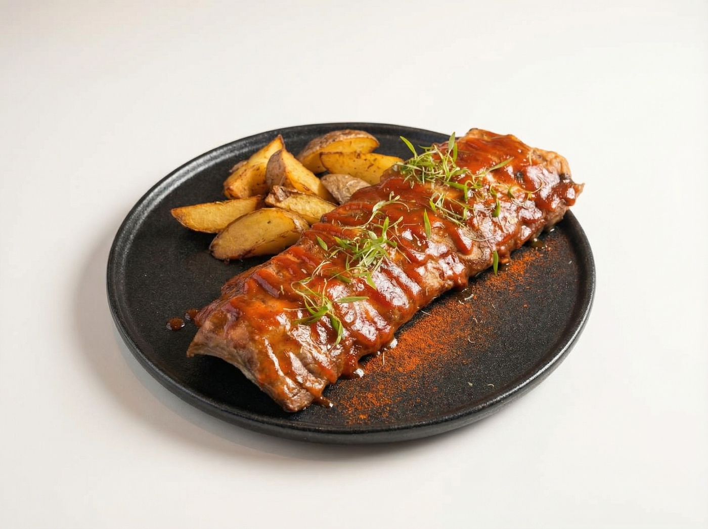 Ребра свиные томленые с соусом BBQ